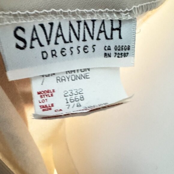 Vintage Savannah Dresses Nude Beige Satin Bias Cut Cowl Neck Midi Dress M - Picture 3 of 7